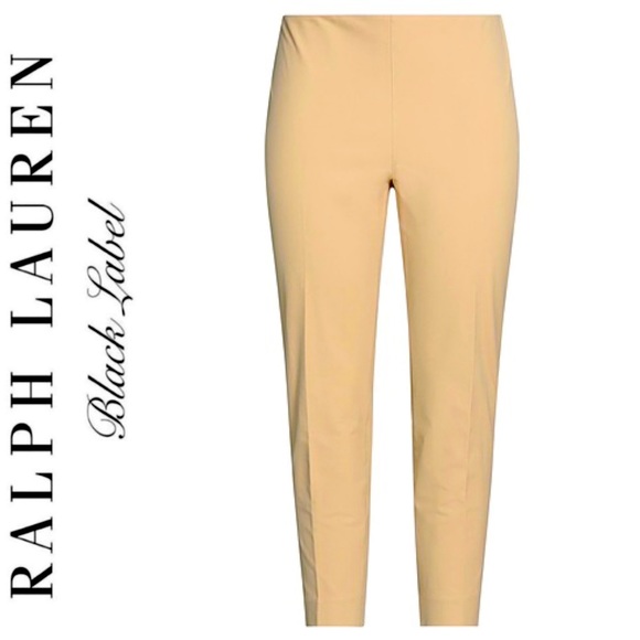 RALPH LAUREN Black Label High Rise Crop Beige Camel Wool Dress Pants Trousers 12 - Picture 3 of 15